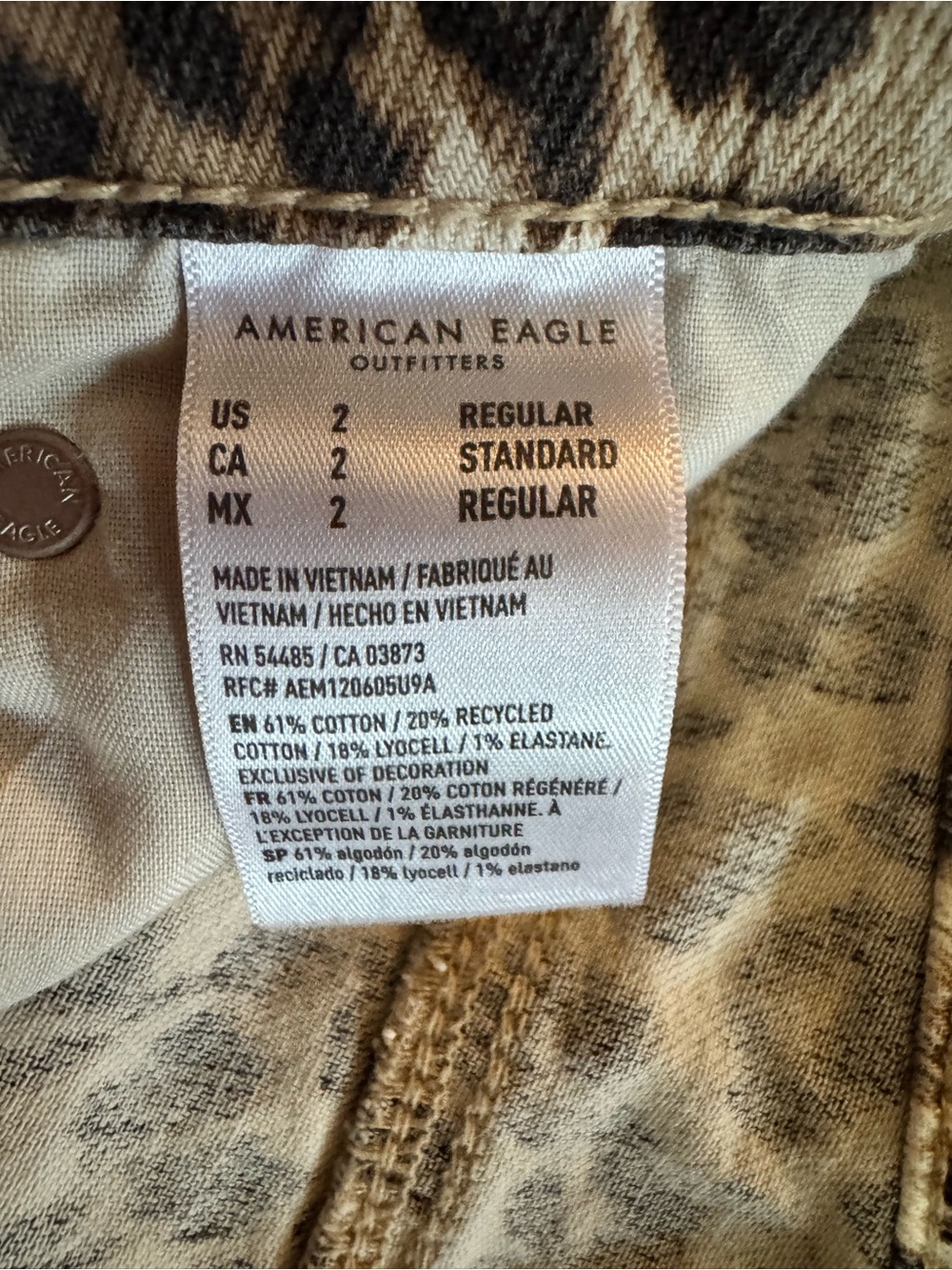 American Eagle Outfitters Leopard Print Pants - Tan & Black - Picture 5 of 6